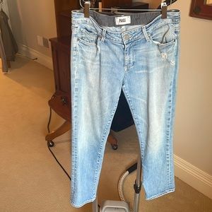 Paige brand Jimmy Jimmy Crop denim Jean distressed light wash